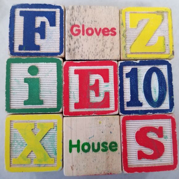 Wooden Block set cute hangable hook & loop closure carrying bag 39 blocks 1 bag - Picture 3 of 5